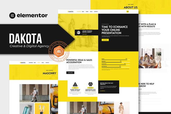 Dakota – Creative and Digital Agency Elementor Template Kit