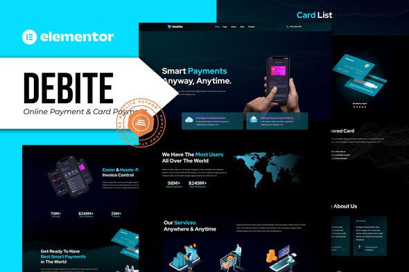 Debite – Card Payment & Online Payment Elementor Template Kit