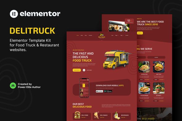 Delitruck – Food Truck and Restaurant Elementor Template Kit