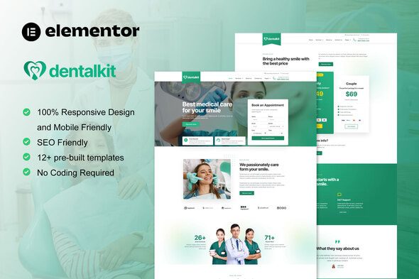 Dentalkit – Dentist and Medical Service Elementor Template Kit