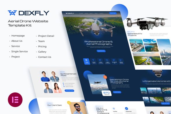 Dexfly | Drone and Aerial Photography Elementor Template Kit