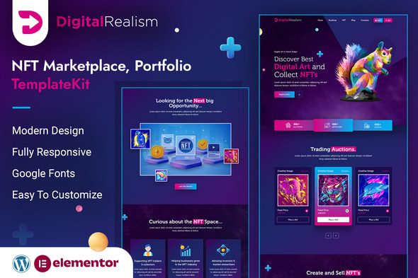 Digital Realism – NFT Elementor Template Kit
