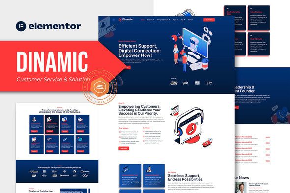 Dinamic – Customer Service and Solution Elementor Pro Template Kit