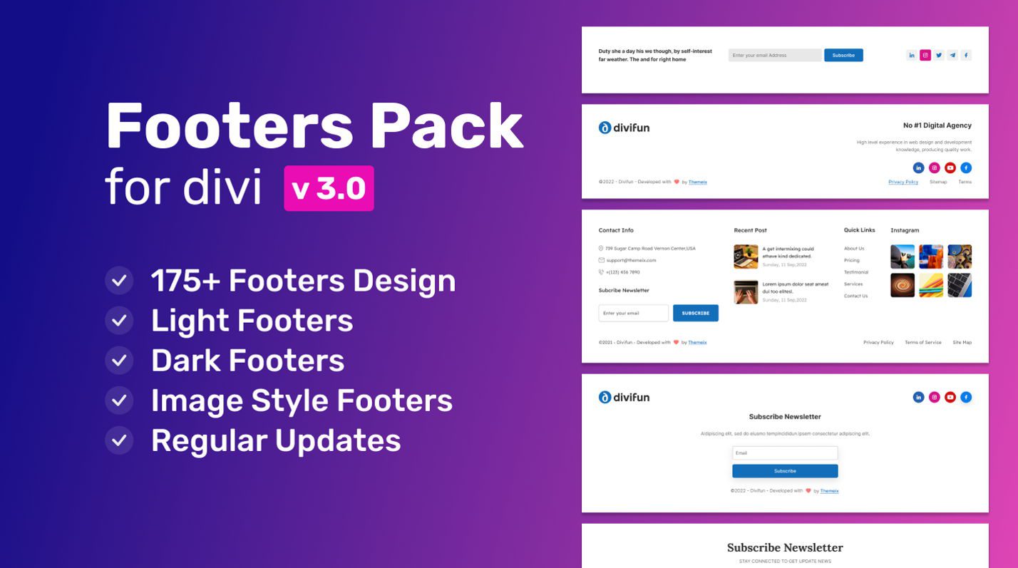 Divi Footers Pack