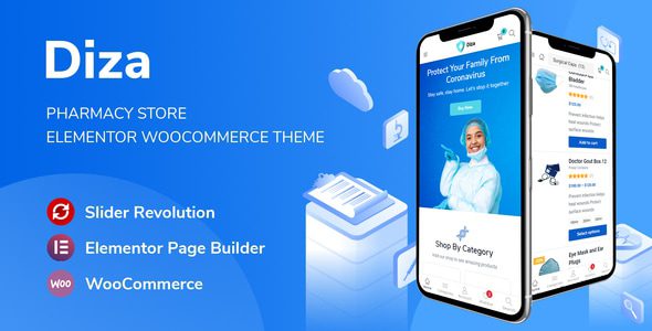 Diza Pharmacy Store Elementor WooCommerce Theme