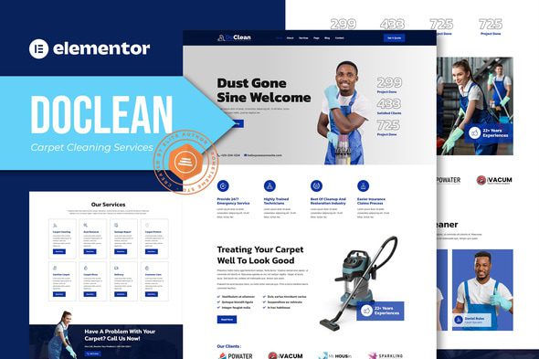 Doclean – Carpet Cleaning Services Elementor Template Kit