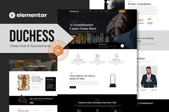 Duchess – Chess Club and Tournament Elementor Template Kit