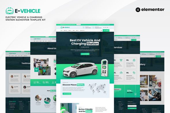EVehicle – Electric Vehicle and Charging Station Elementor Template Kit