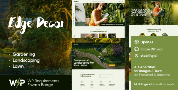 Edge Decor – A Modern Gardening and Landscaping WordPress Theme