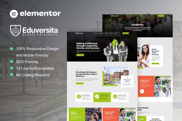 Eduversita – University and College Elementor Template Kit
