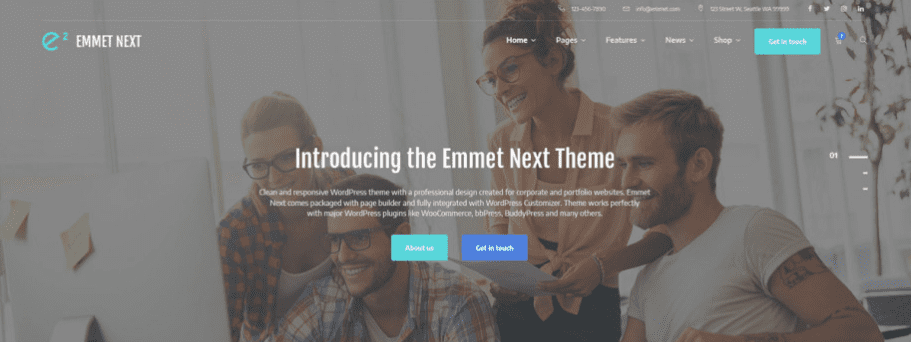 Emmet Next – WordPress Business Theme