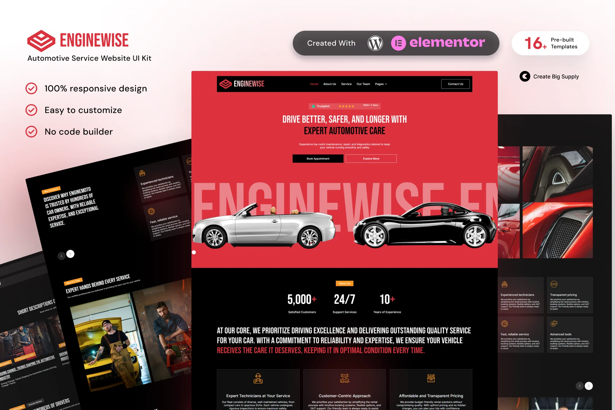 EngineWise – Automotive Service Elementor Template Kit