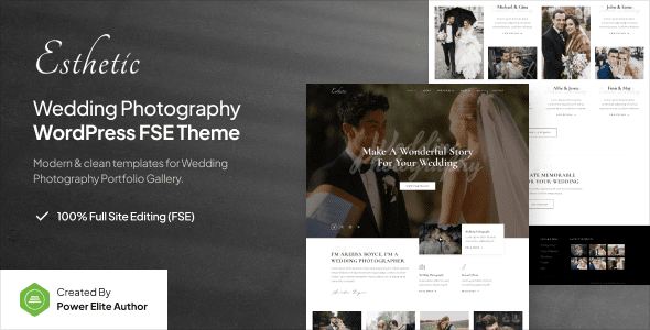 Esthetic – Wedding Photography FSE WordPress Theme