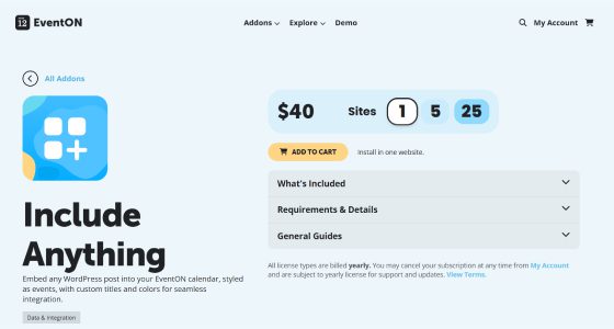 EventOn Include Anything Add-on
