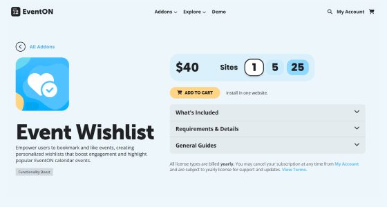 EventOn Wishlist Add-on