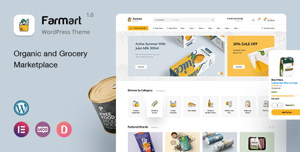 Farmart – Organic and Grocery Marketplace WordPress Theme