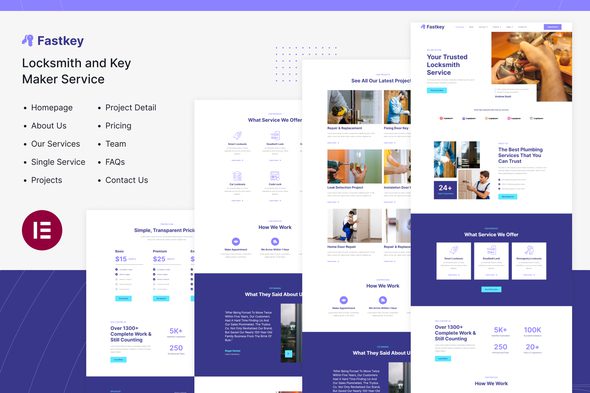 Fastkey – Locksmith and Key Maker Service Elementor Template Kit