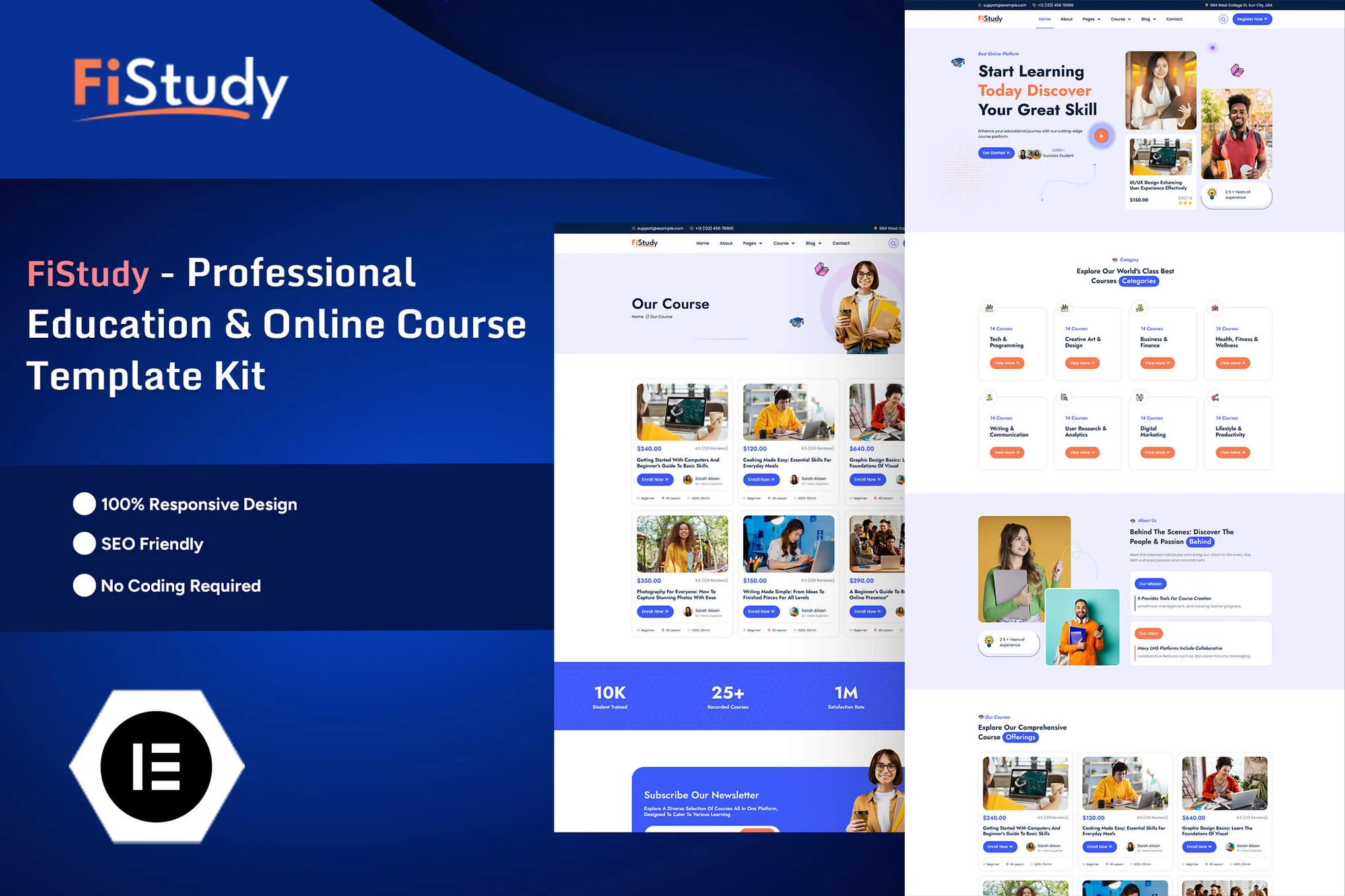 FiStudy – Professional Education and Online Course Elementor Pro Template Kit