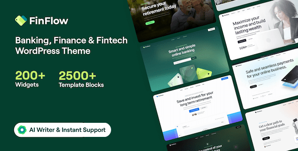 FinFlow – Banking, Finance and Fintech WordPress Theme