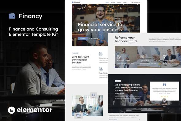 Financy – Finance & Consulting Elementor Template Kit