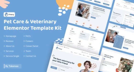 Finary – Pet Care & Veterinary Elementor Template Kit