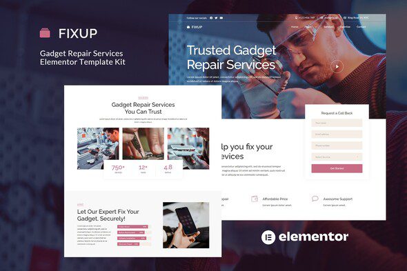 FixUp – Gadget Repair Services Elementor Template Kit