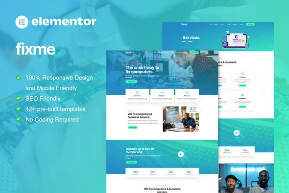Fixme – Computer Repair Service Elementor Template Kit