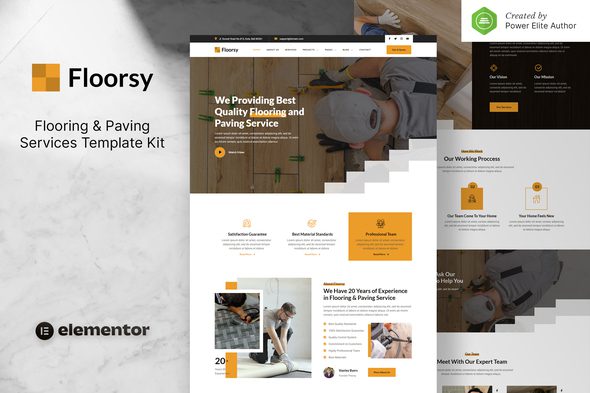 Floorsy – Flooring and Paving Services Elementor Template Kit