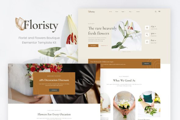 Floristy – Florist and Flower Boutique Elementor Template Kit