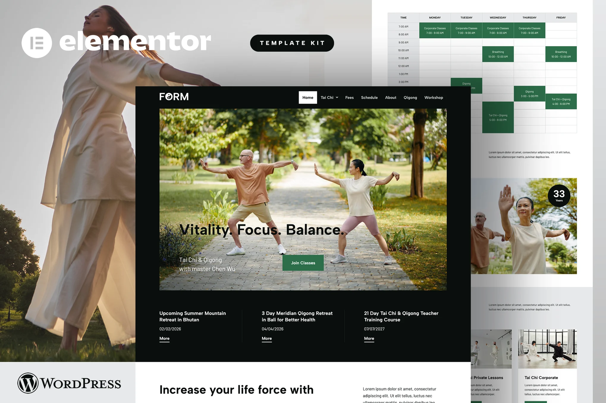 Form – Tai Chi and Qigong Elementor Template Kit