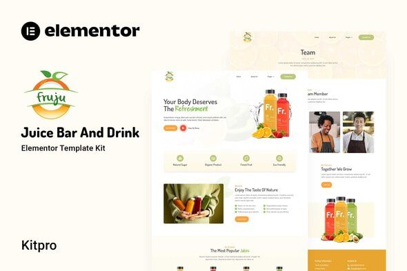 Fruju – Juice Bar and Drink Brand Elementor Template Kit