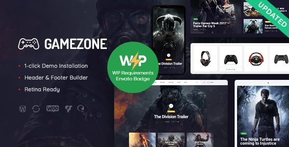 Gamezone – Gaming Blog and Store WordPress Theme