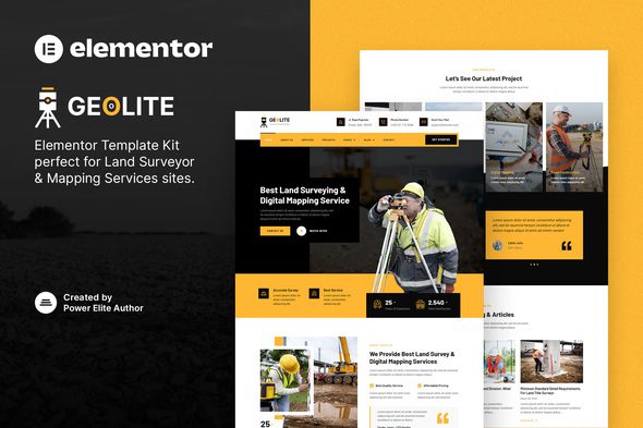 Geolite – Land Surveying and Digital Mapping Elementor Template Kit