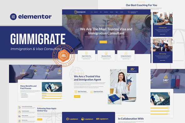 Gimmigrate – Immigration and Visa Consulting Elementor Template Kit