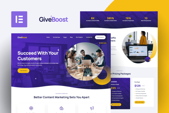 Give Boost – Digital Marketing Agency Elementor Template Kit