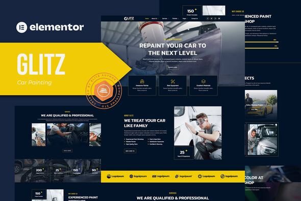 Glitz – Car Painting and Restoration Elementor Template Kit