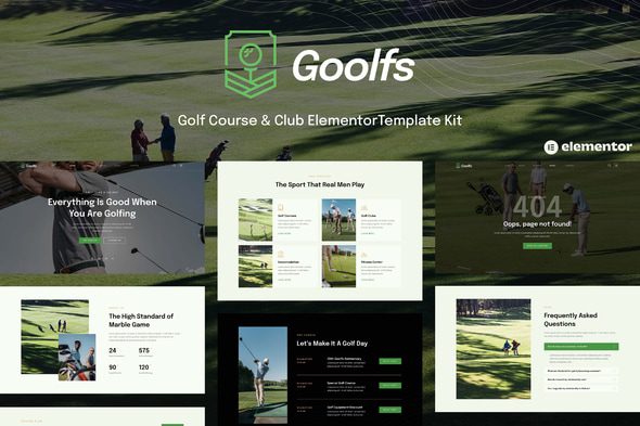 Golfee – Golf Course and Club Elementor Template Kit