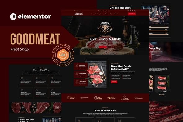 Goodmeat – Meat Shop and Butcher Elementor Template Kit