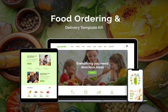 Gourmet – Food Ordering and Delivery Elementor Template Kit