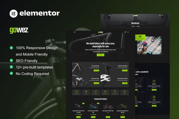 Gowez – WooCommerce Bike Shop and Bike Service Elementor Template Kit