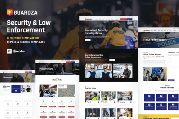 Guardza – Security and Law Enforcement Elementor Template Kit