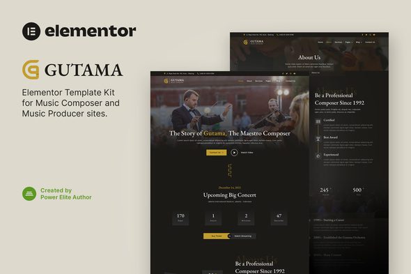 Gutama – Music Composer and Producer Elementor Template Kit