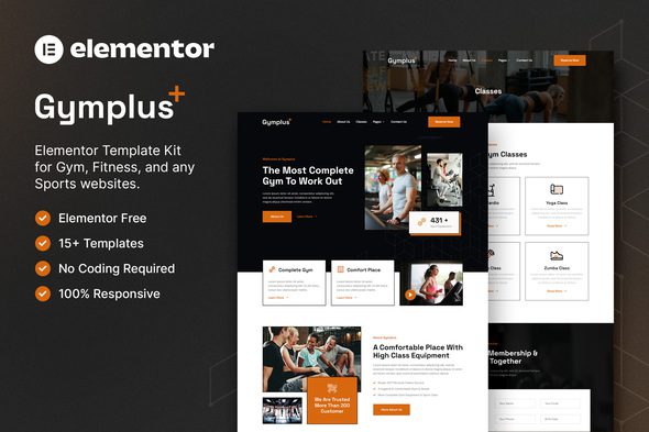 Gymplus – Gym and Fitness Elementor Template Kit