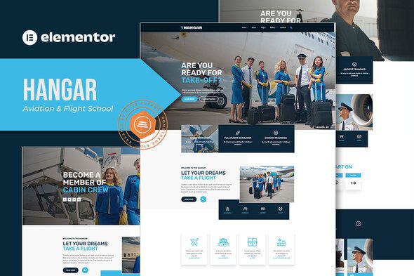 Hangar – Aviation and Flight School Elementor Template Kit