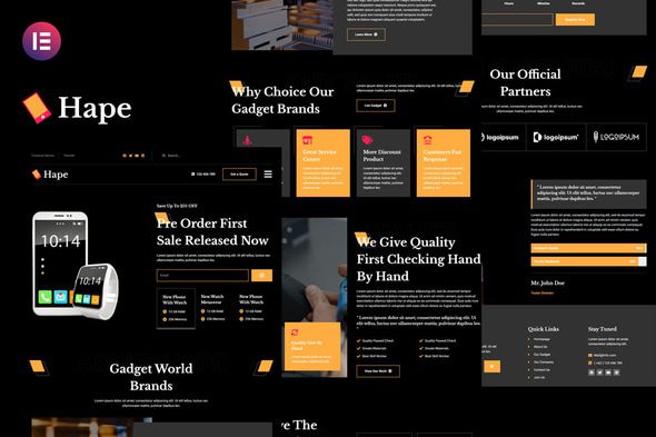 Hape – Gadget Showcase Elementor Template Kit