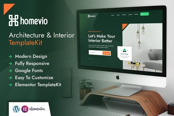 Homevio – Architecture Interior Elementor Template Kit