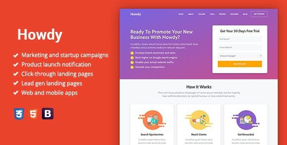 Howdy – Multipurpose High-Converting Landing Page WordPress Theme