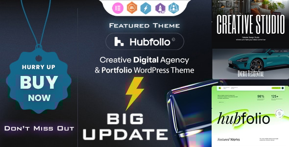 Hubfolio – Creative Portfolio and Digital Agency WordPress Elementor Theme