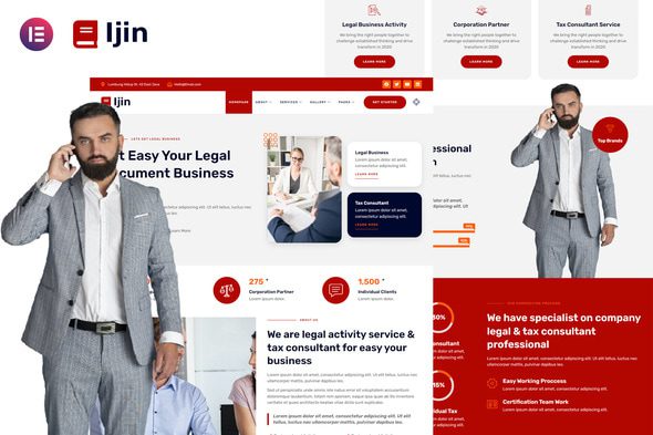 Ijin – Legal Business and Tax Consultant Services Elementor Template Kit