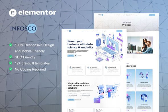 Infosco – Data Science and Analytic Service Elementor Template Kit